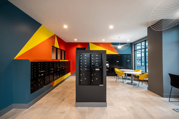 Mail and package receiving lobby